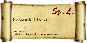 Sztanek Lívia névjegykártya